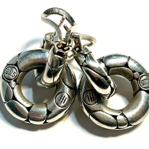 Authentic John Hardy Sterling Silver Double Hoop Earrings